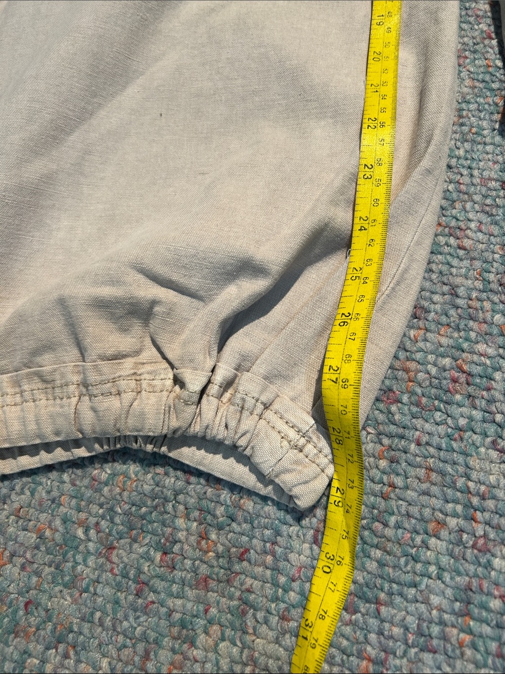 Zara Light Beige Elastic-Waist Wide Leg Pants - Picture 7 of 10